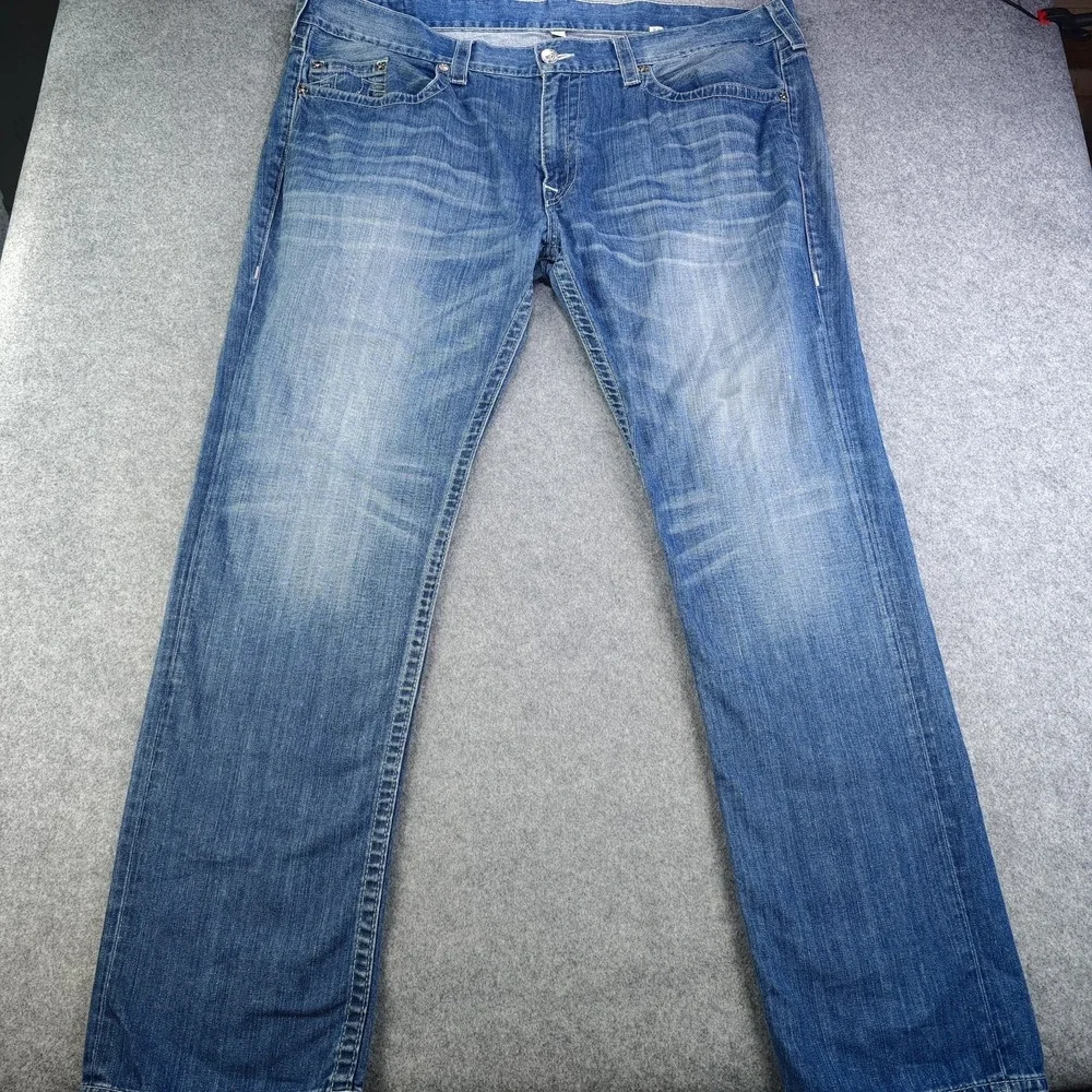 True Religion Jeans Mens 46 Blue Denim Skinny 46x33 Light Wash 100% Cotton